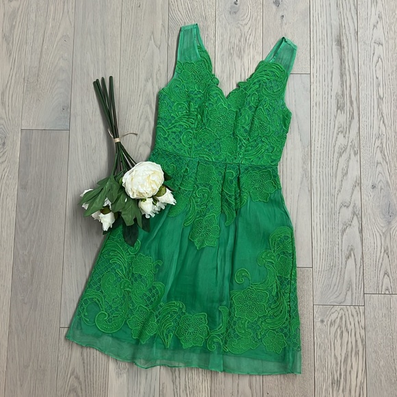 Anthropologie Yoana Baraschi Ckover Lace Dress, Green, 0 - Picture 4 of 9